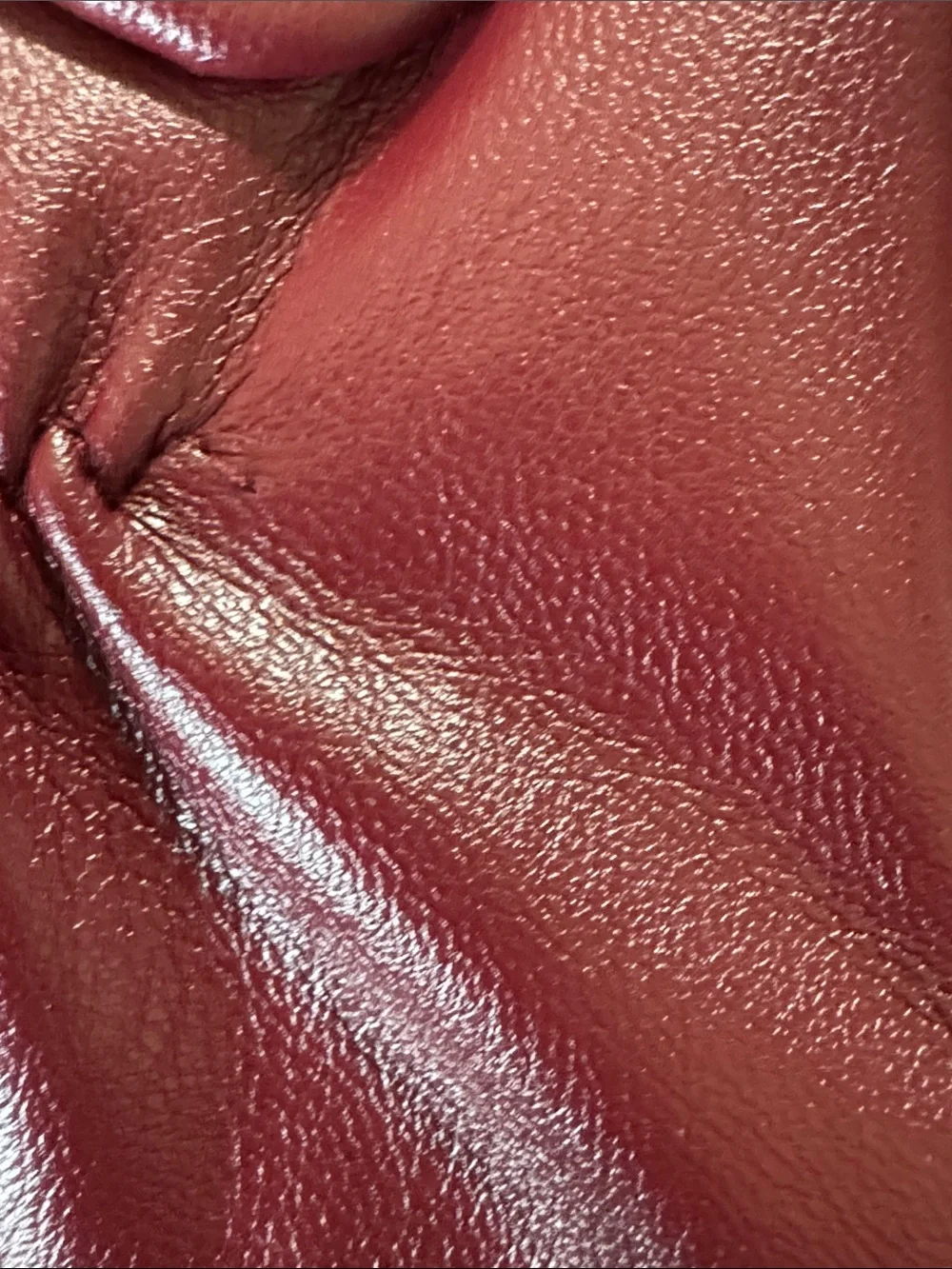 Classic Women's Leather Gloves in Burgundy with Button Detail